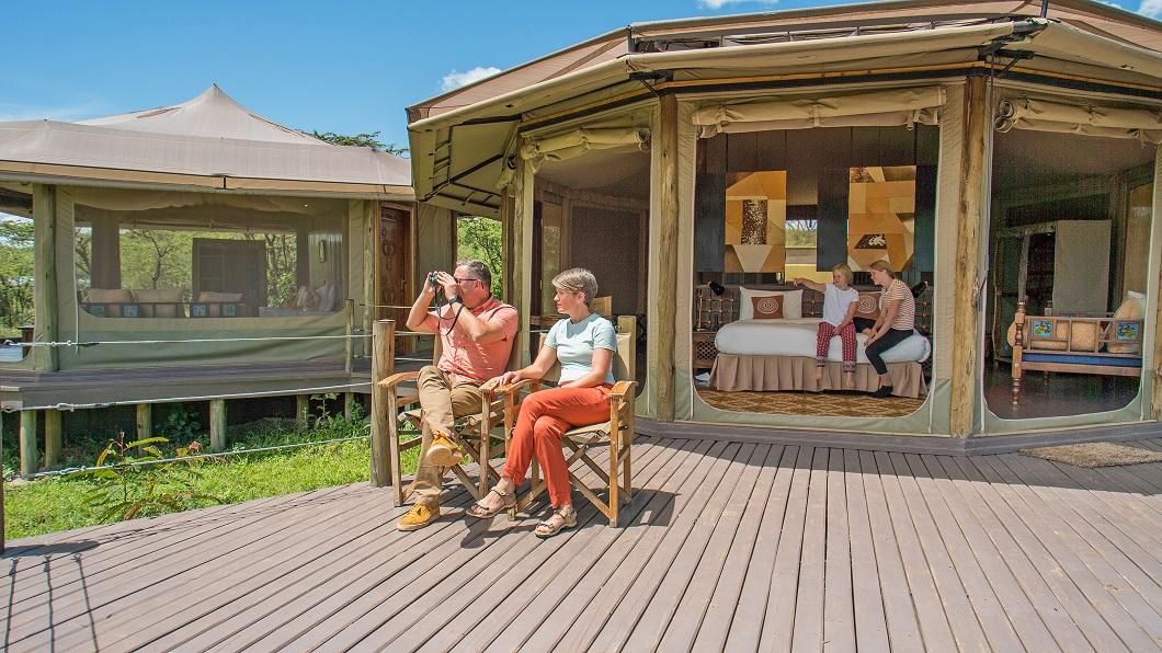 Couple camping or cabin